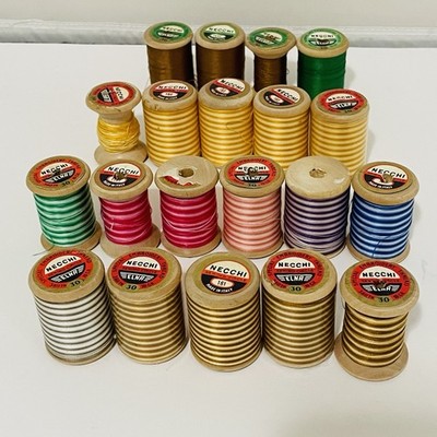 Big Lot 20 Spools Vintage Necchi Elna Sewing Circle Thread Mostly Variegated
