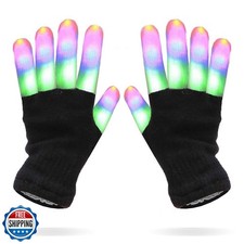Luwint LED Colorful Flashing Finger Lighting Gloves, Glow Rave Co