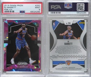 2019-20 Panini Prizm Rookie Pink Ice Prizm RJ Barrett #250 PSA 9 MINT Rookie RC