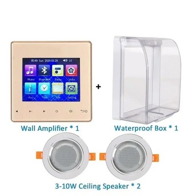 Home Bluetooth Amplifier 2x20W Wall Mini Touch Key Music System Ceiling Speaker
