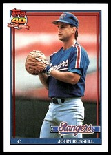 John Russell 1991 Topps #734 Texas Rangers MLB READ FREE SHIPPING AutographDen