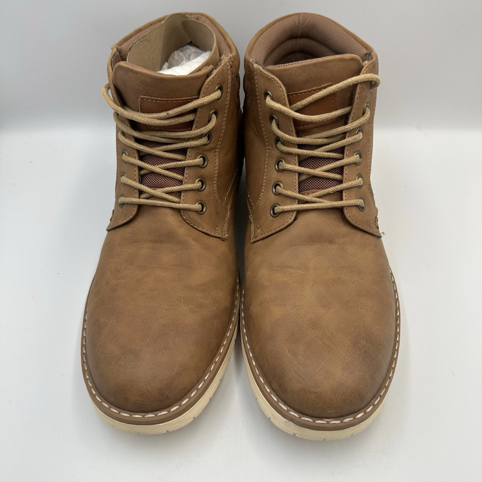 Vostey Milan Brown Casual Chukka Ankle Boot Mens 10.5 Faux Leather Hiking