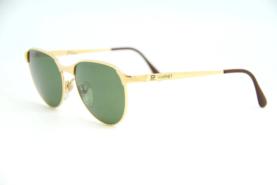 Gafas de sol vintage Vuarnet 040 doradas retro de metal PX3000 lentes minerales verdes 259 $ Foto 2 de 4