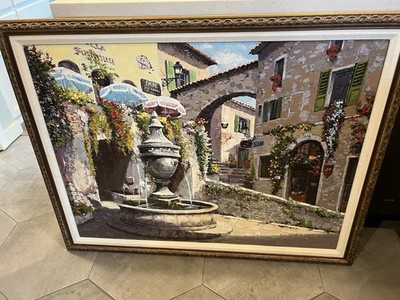 Sung Sam Park Hand Embellished Serigraph on Canvas:''St. Paul De Venice - Canvas''