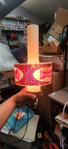 Vintage Budweiser Beer Sign Hurricane Lamp Light 1970 Anheuser Busch