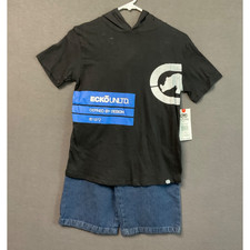 Ecko Unltd Kids Jean Shorts Tee Size 12M Blue Denim Casual Summer Boys NWT