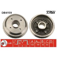 2X Bremstrommel Hinten FüR Citroen Saxo S0 S1 S3 1.5 1.6 96 Bis 04 TRW CDZ Neu