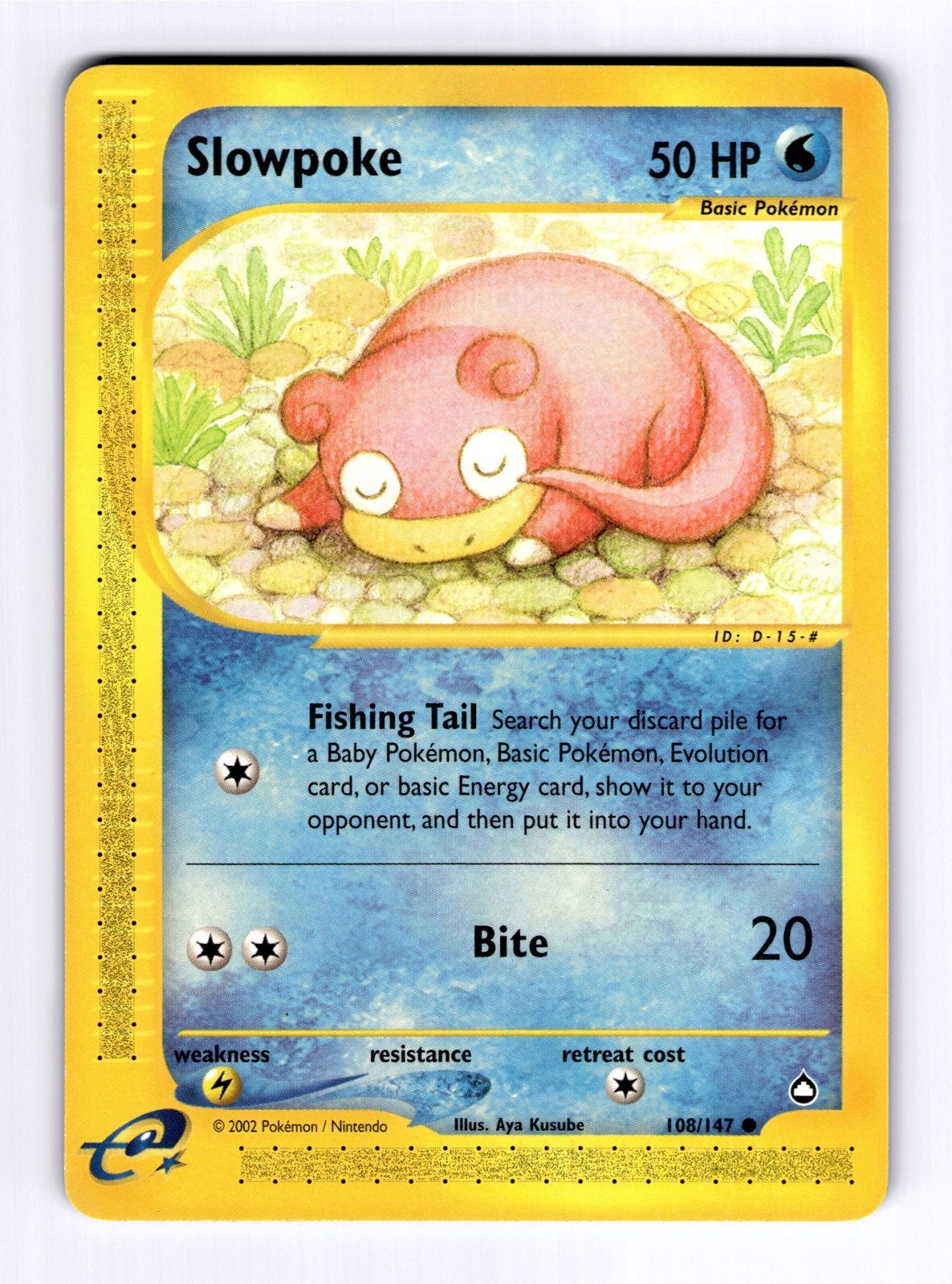 Slowpoke Aquapolis #108 (2003) Common NM Pokemon