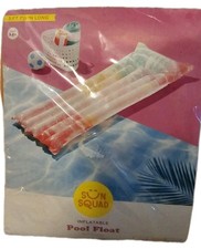 SUN SQUAD High QuaIity Tie Dye Pink inflatable Pool Float Raft Bed Lounge NOS