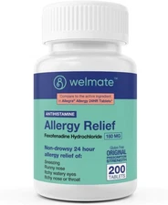 WELMATE Allergy Relief - Fexofenadine HCl 180 mg - Non-Drowsy Antihistamine... 