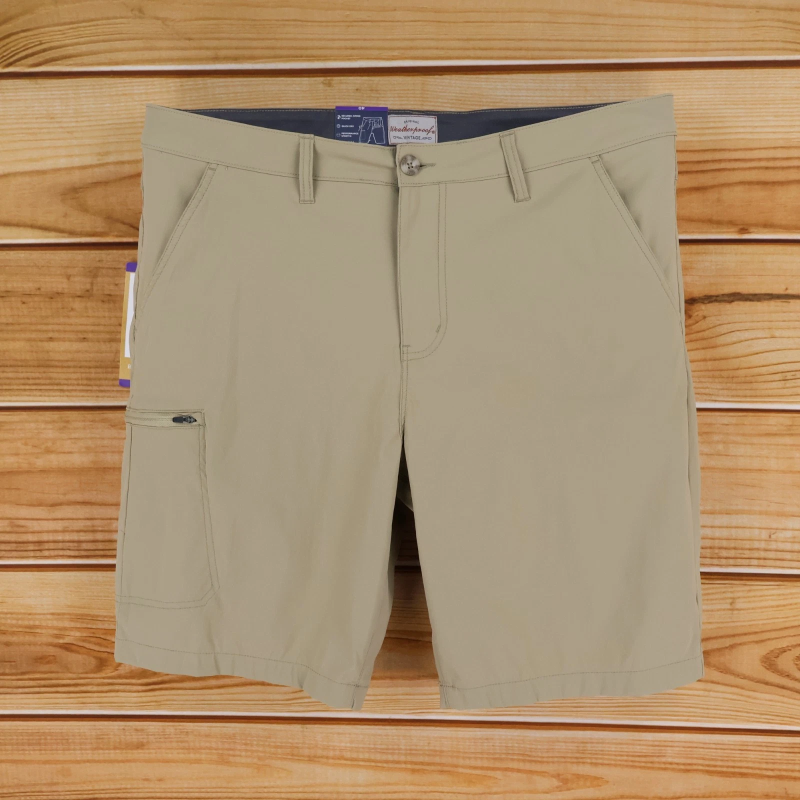 Weatherproof Hiking Shorts Mens Size 40 Brown Nylon Blend Pockets Quick Dri NEW