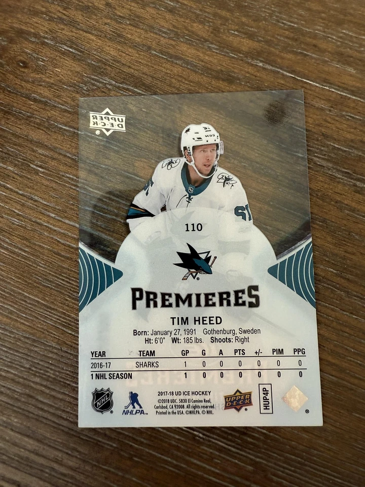 2017-18 Upper Deck Ice #110 Tim Heed #/1299 - Image 2 of 2