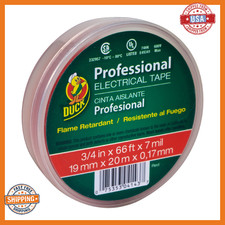 Duck Brand Professional Grade Electrical Tape 3/4 Inch 66 Feet Red Single Roll