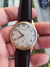 MEN'S WRIST WATCH NACAR Landeron 523 SWISS MADE 39mm