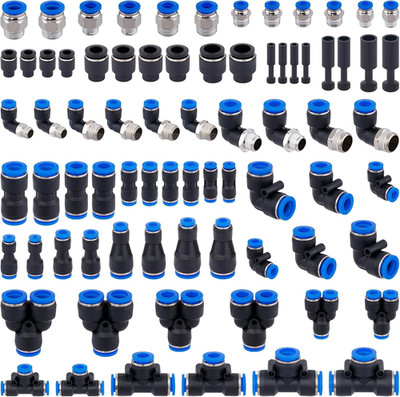 78 PCS Air Line Quick Connect Fittings 1/8'' 1/4'' 5/16'' 3/8'' 1/2'' Quick Connect A