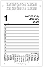 AT-A-GLANCE 2025 Desk Calendar Refill, Daily, Pad 5" x 8", White 