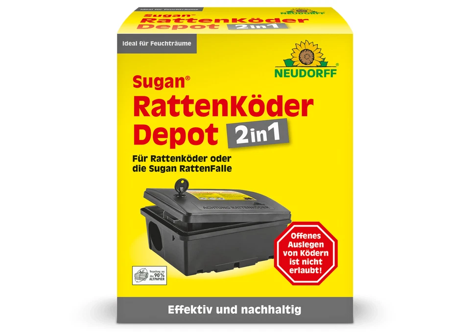 NEUDORFF Sugan Rattenköder Depot - Ratten Köderstation Ideal für Feuchräume - Bild 2 von 4