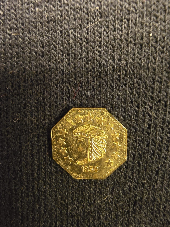 1852 california gold Octagonal ( Rare) 1/2 coin  Thirteen Stars - Image 2 of 4