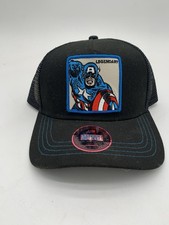 MARVEL Captain America Premium Adjustable Snapback Hat Patch Mesh Back-New Lids