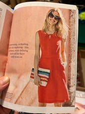 Boden Red Pop Rae Linen Dress Size 20R