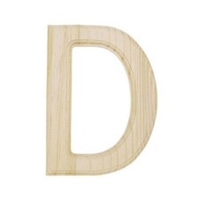 Unfinished Unpainted Wooden Letter D 6 Inches 