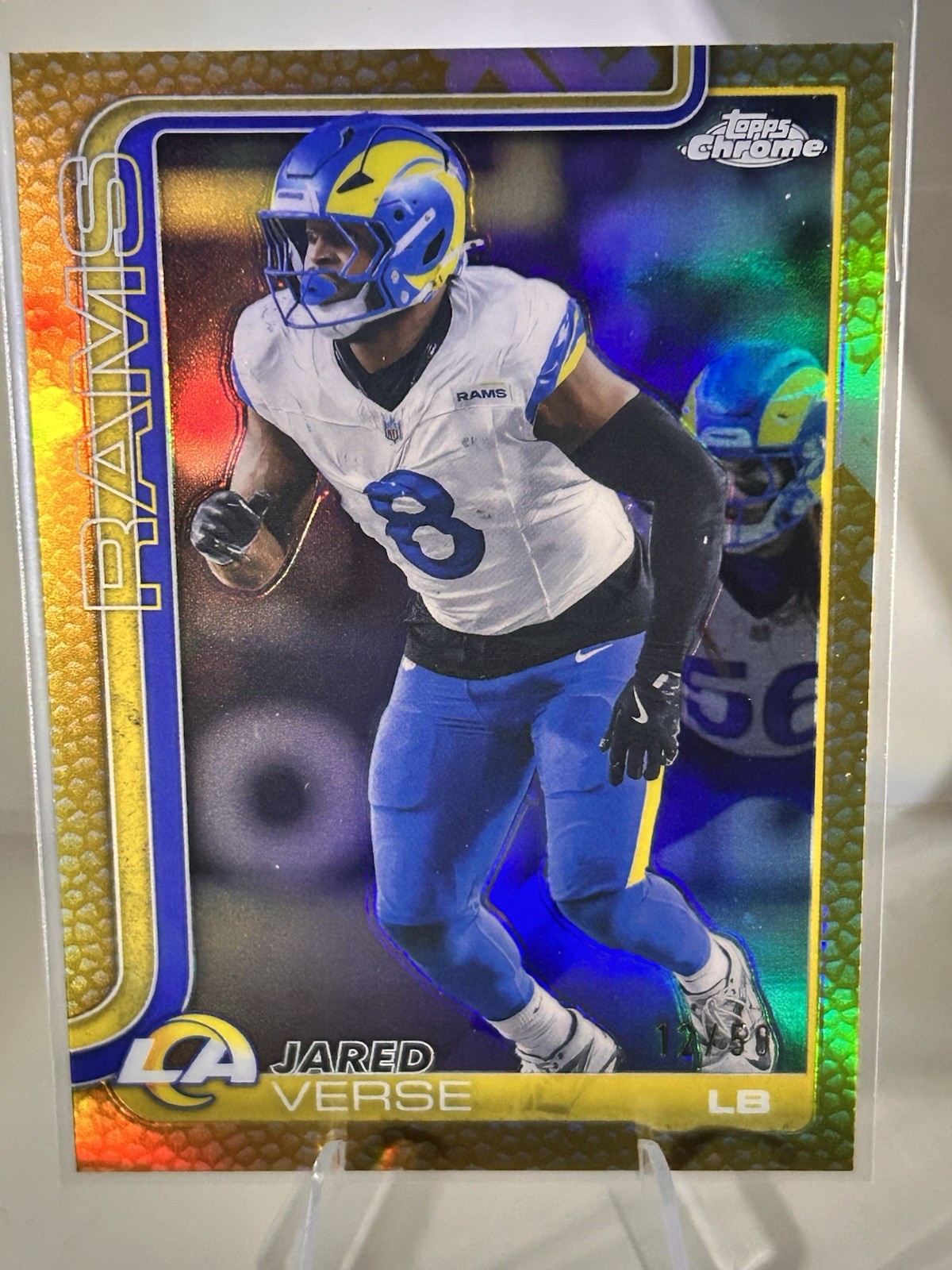 🔥 2025 Topps Chrome Jared Verse Gold Pigskin 12/50 Ssp Las Angelas Rams