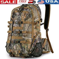 600D Waterproof Hunting Backpack Camo Pack Bow Holder Ergonomic Outdoor Gear New