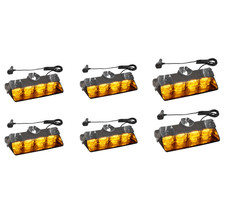 6pcs Dash Emergency Strobe Lights Hazard Flashing Warning Amber Light Us Stock
