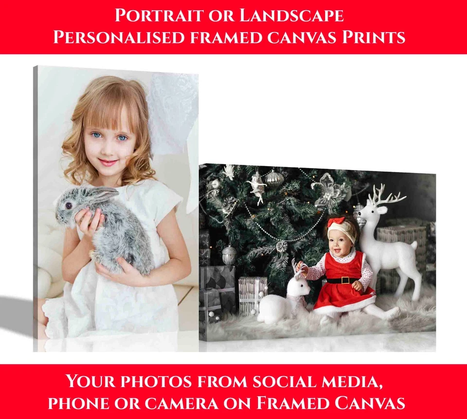 HOME DECOR Personalised Canvas Prints Custom Wall Art Pictures Art From Photos Social Media