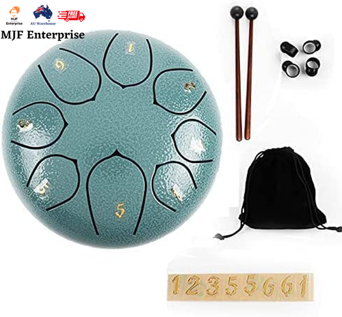 8 Notes Steel Tongue Drum 6 Inch Travel Bag and Mallets,Tank Drum Chakra Drum,Pe - Picture 9 of 12