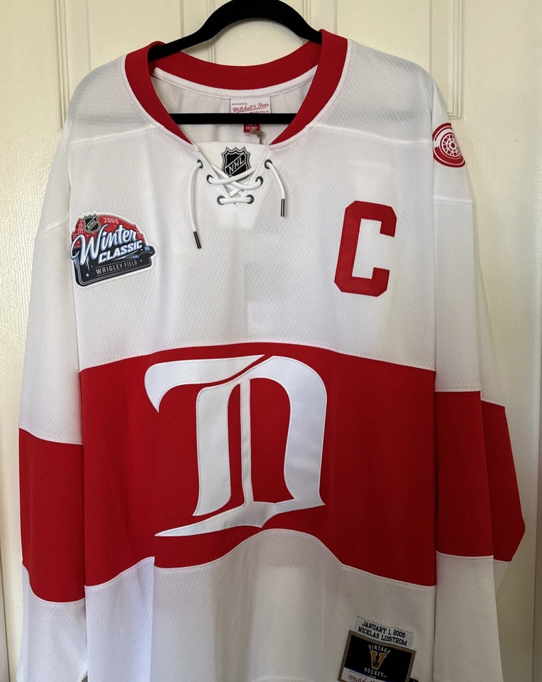 Camiseta Mitchell & Ness Para Hombres Grande Lidstrom Detroit Red Wings Invierno Clásica NUEVA Foto 3 de 4