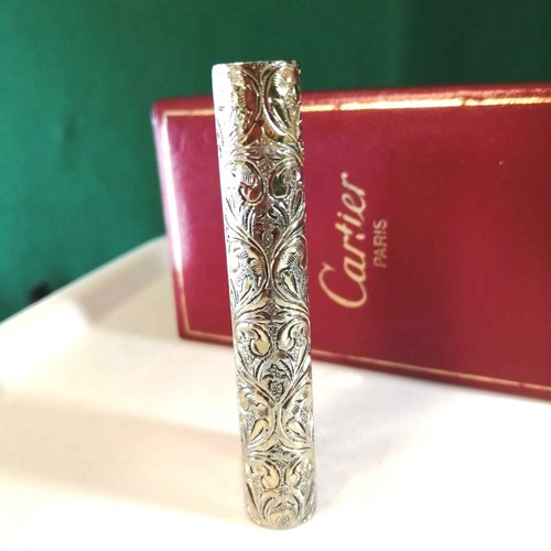 Encendedor Cartier revisado grabado oro plata - Imagen 4 de 10