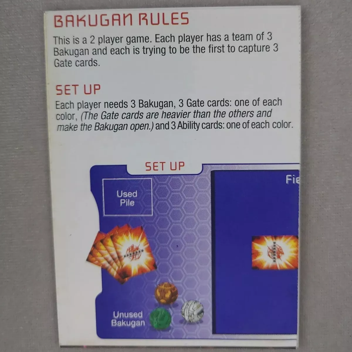 Bakugan Battle Brawlers Game Rulebook