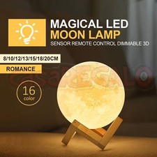 Magical Moon Lamp LED Night Light Moonlight Sensor Remote Control Dimmable 3D