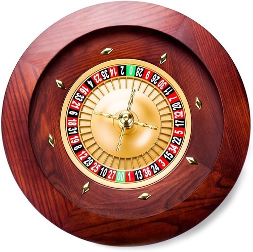 Brybelly Deluxe Wooden Roulette Wheel Set18" Red/Brown Mahogany with Double-Z... - Picture 3 of 7