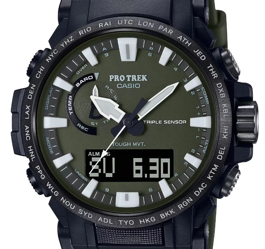 Casio Protrek Reloj Pulsera Hombre PRW 61Y 3ER Triple sensor Solar