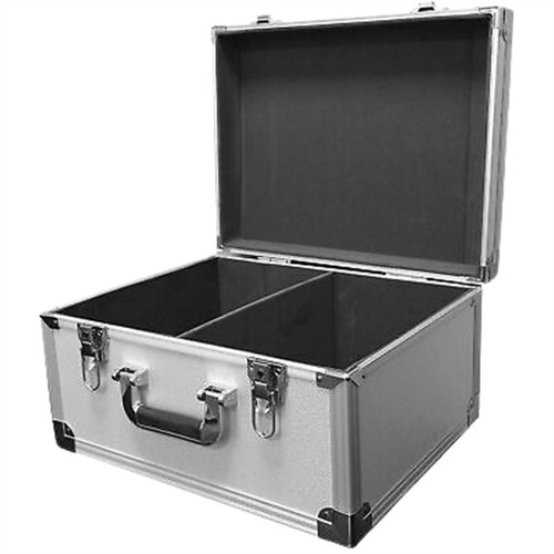 01 X SILVER ALUMINIUM DJ FLIGHT CASE TO HOLD 200 x Vinyl 7" Records STRONG BOX - Picture 6 of 12