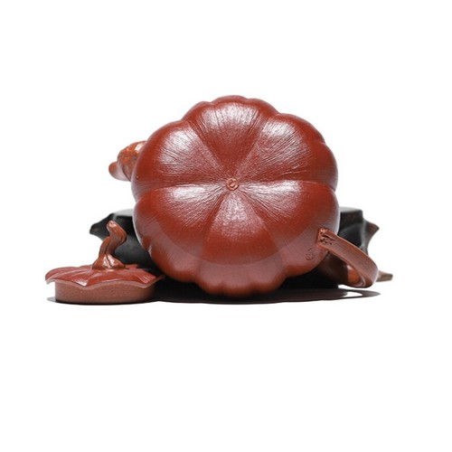 150ml Full Handmade Tea Pot Pumpkin Design Real Yixing Zisha Dahongpao Clay Pot - Picture 6 of 12