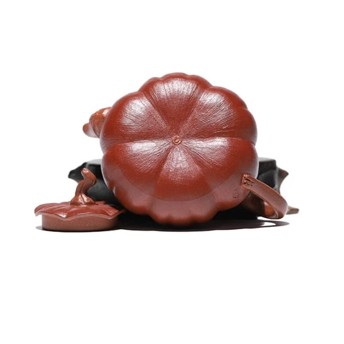 150ml Full Handmade Tea Pot Pumpkin Design Real Yixing Zisha Dahongpao Clay Pot - Picture 7 of 13
