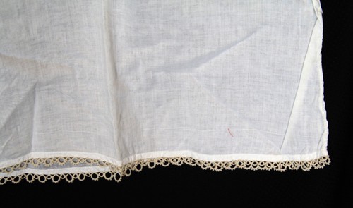 Antique baby dress gown white hand tatted lace edging tatting christening vtg - Picture 3 of 3