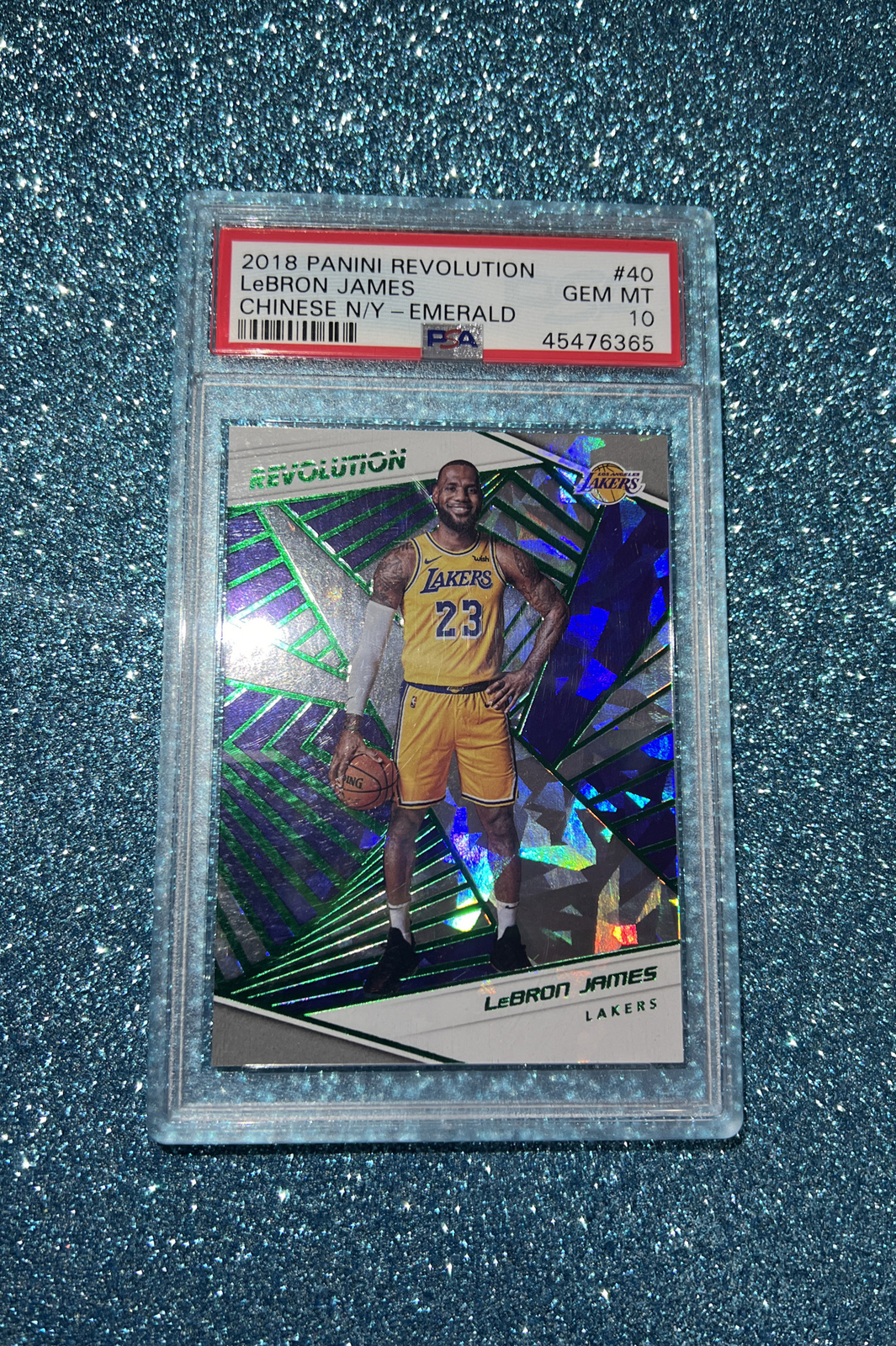2018-19 Revolution Lebron James Chinese N/Y Emerald Card 63/88 PSA 10