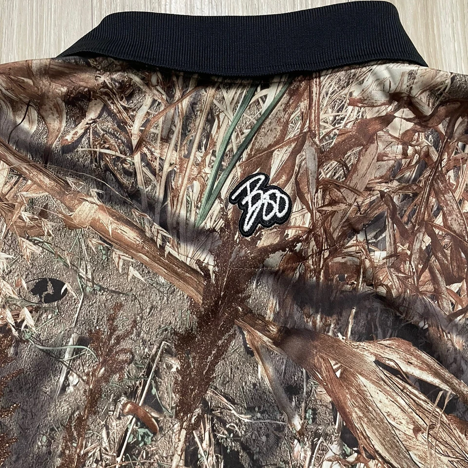 Camo Hunting Boo FIRETHORN TOUR Polo Shirt Mens M Classic Mossy Oak Duck Blind - Image 4 of 4