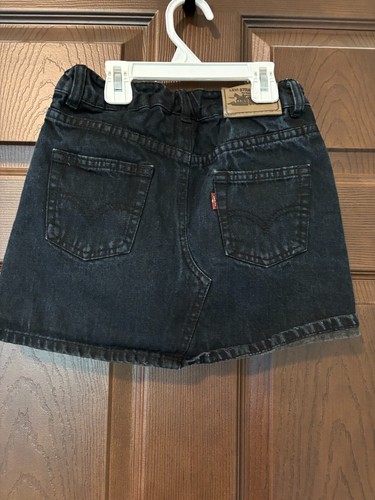 LEVI 'S Jean Skirt Girls Size 8 Black Adjustable Waist - Picture 3 of 4