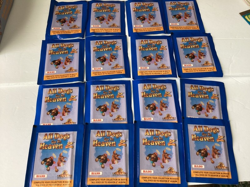 Lot of 16 Baio ALL DOGS GO TO HEAVEN 2 Collectible Stickers packs.