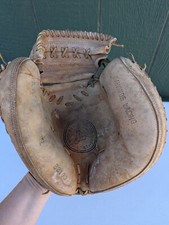 Vtg Olympic Leather Catchers Mitt Model S2193 Baseball Glove EZ Catch Pocket