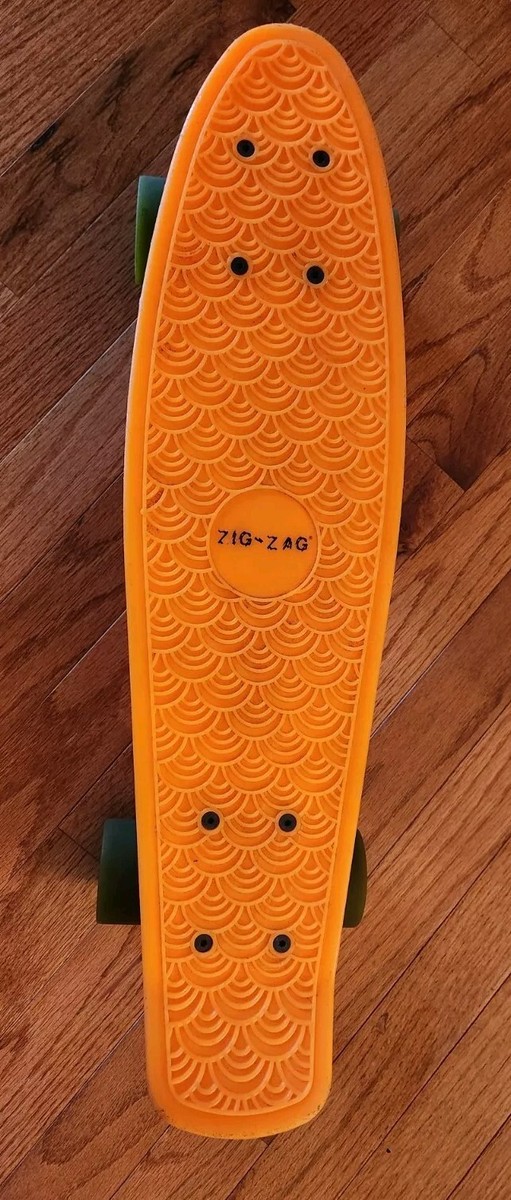 ZIG ZAG PENNY SKATEBOARD Skate Board Orange w/ Green Wheels 22” | eBay
