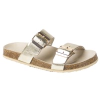 Max Mara Women's Ezio Gold Leather Slide Sandals Us 5 / It 35 $175 on sale Max Mara Women's Ezio Gold Leather Slide Sandals Us 5 / It 35 $175 on sale
