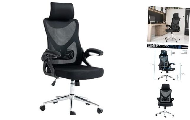 Essential Ergonomic Office Chair with Lumbar Support & Adjustable Headrest –
