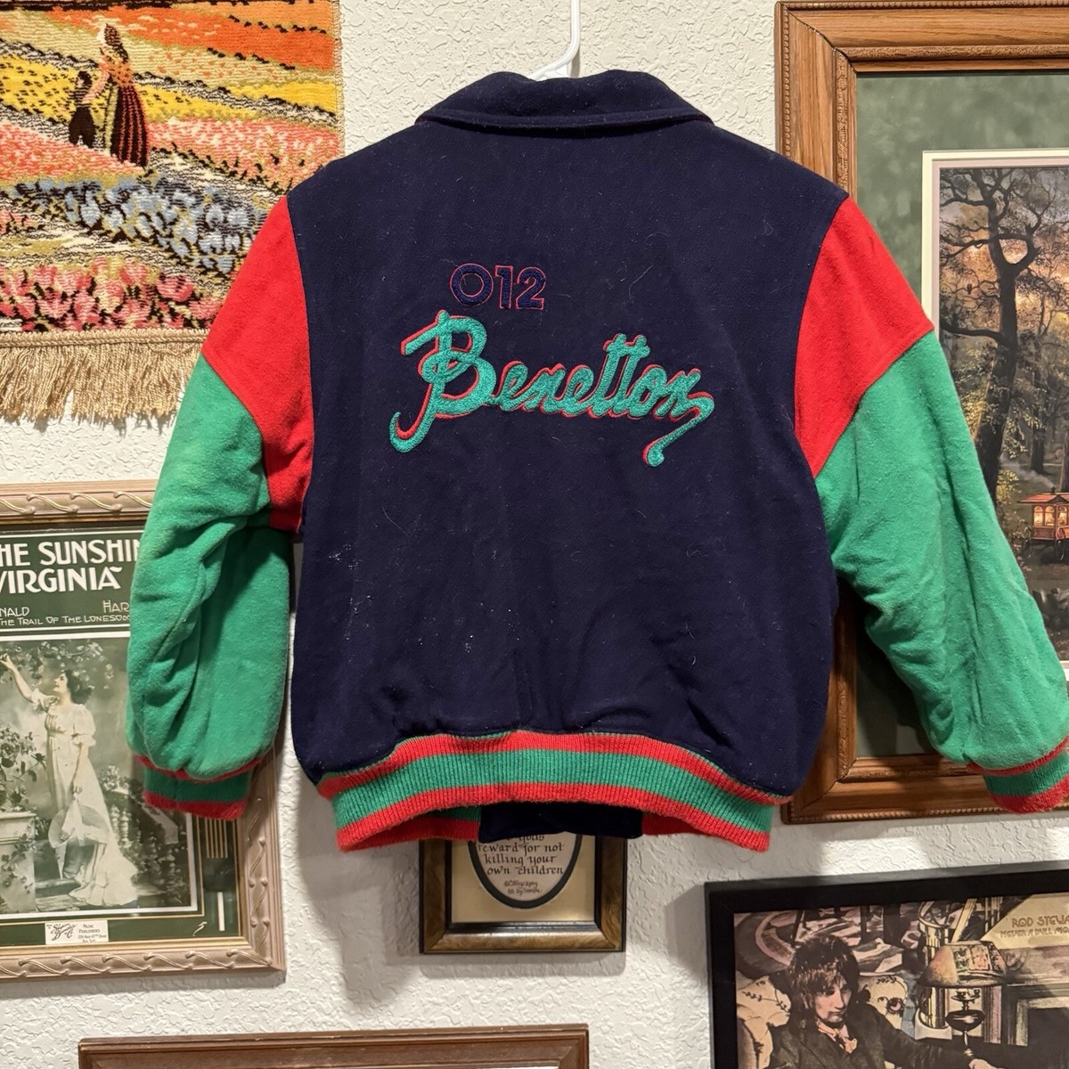 UNITED COLORS OF BENETTON ウールジャケット イタリア Vintage 70s/80s RARE Italian Benetton 012 Kids Wool Colorful