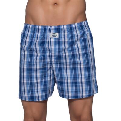 D.E.A.L. Boxershorts Check 192013 Herren Shorts Unterhose Baumwolle Blau Kariert